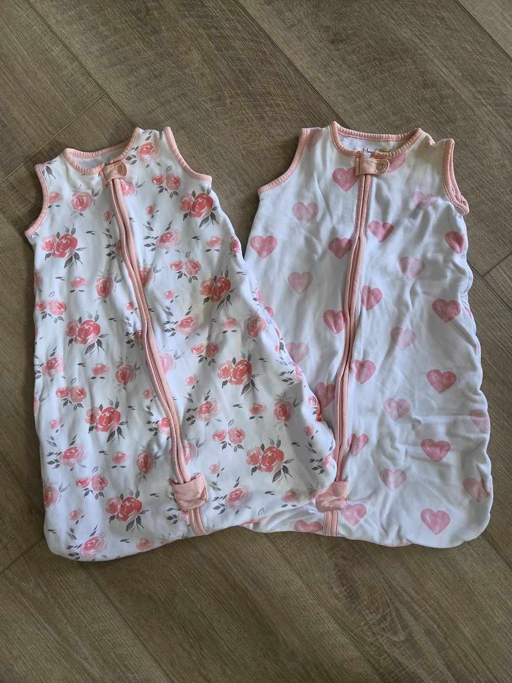 Mama Cheetah Sleeveless Pink Floral & Heart Baby Sleep Sacks